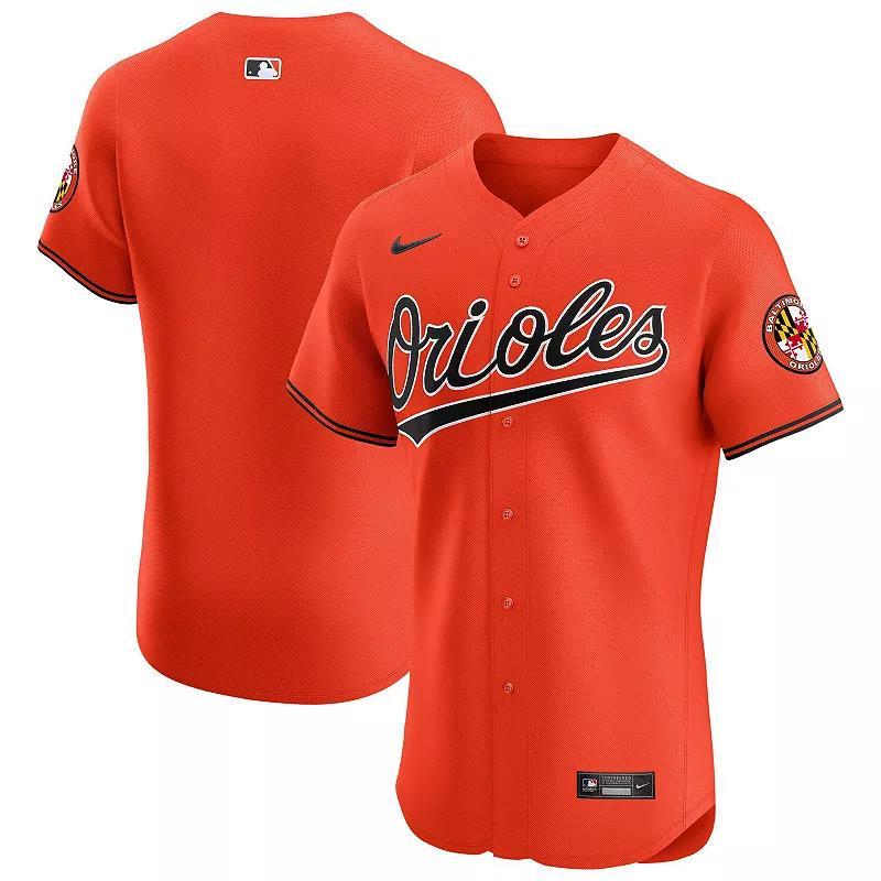 Men's Nike Orange Baltimore Orioles Alternate Vapor Premier Elite Patch Jersey, Size: 48 Product Image