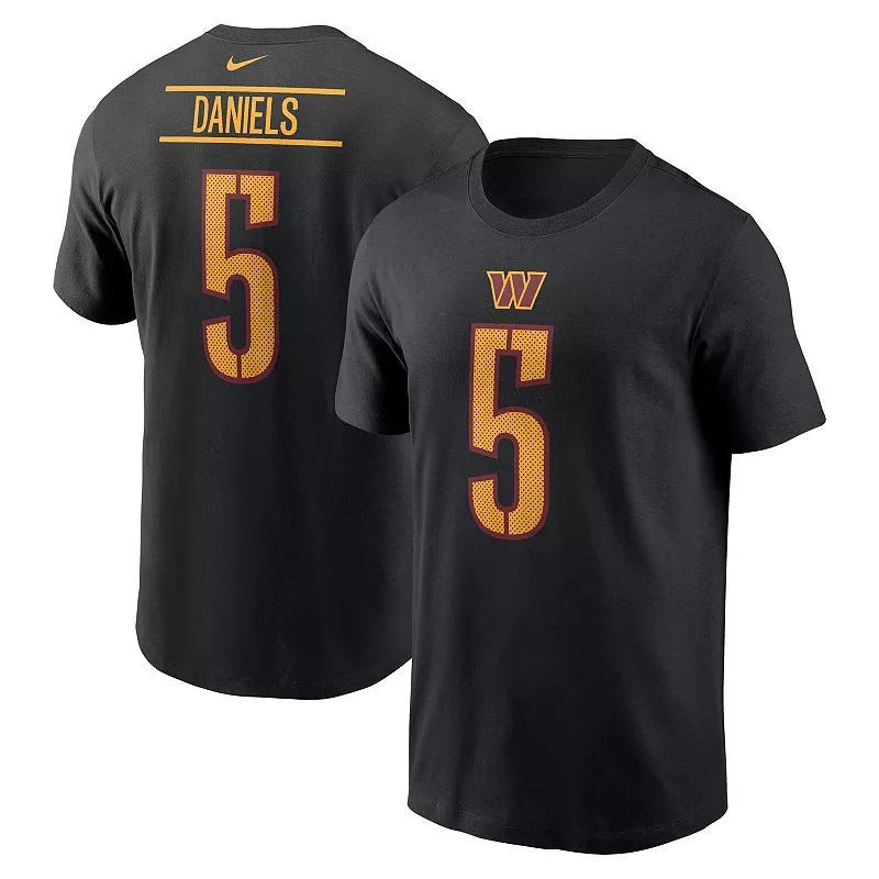 Mens Nike Jayden Daniels Black Washington Commanders 2024 NFL Draft Player Name & Number T-Shirt Product Image