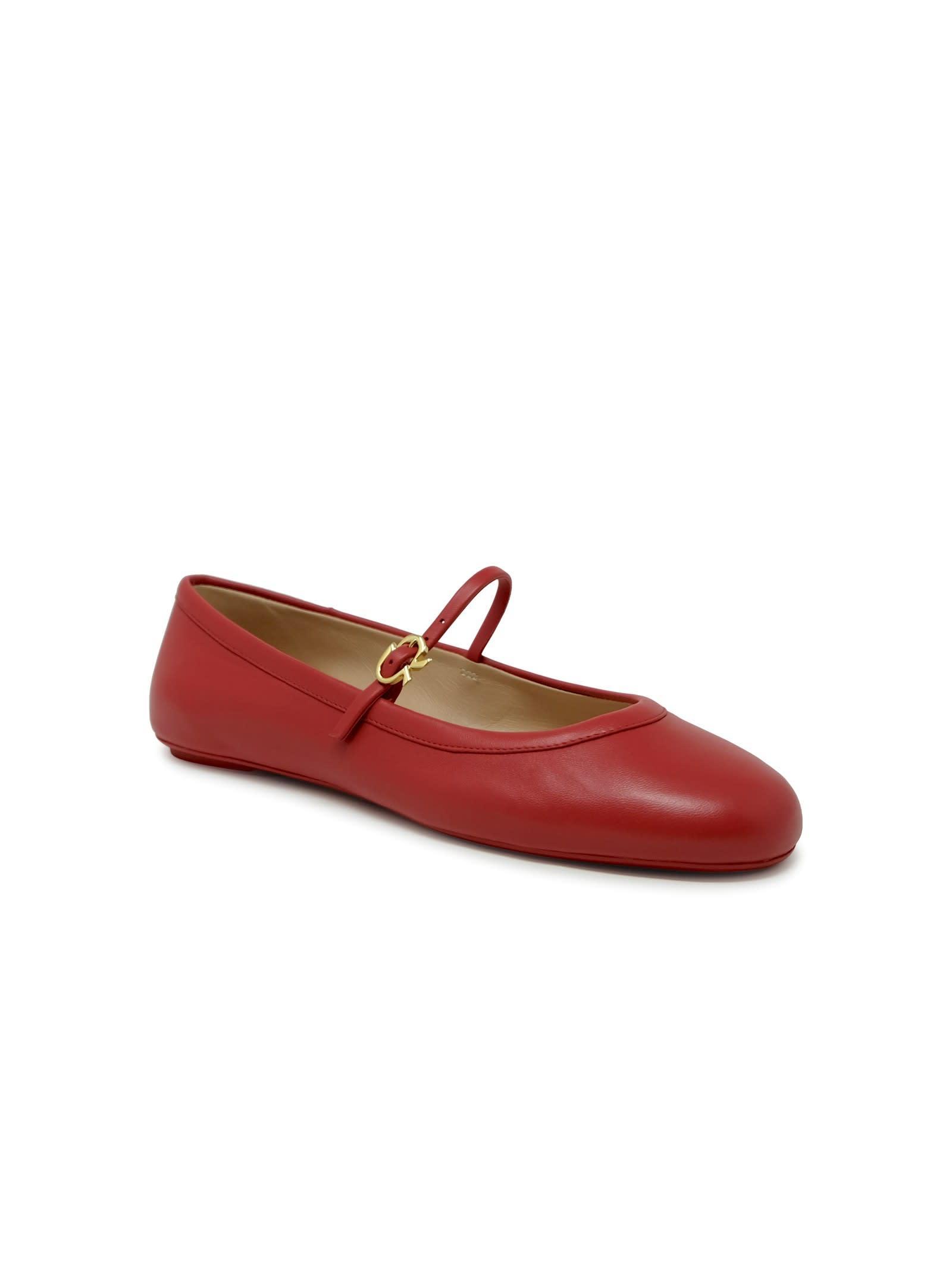 GIANVITO ROSSI Woman Ballet Flats Red Size 8 Leather In Red Nappa Product Image