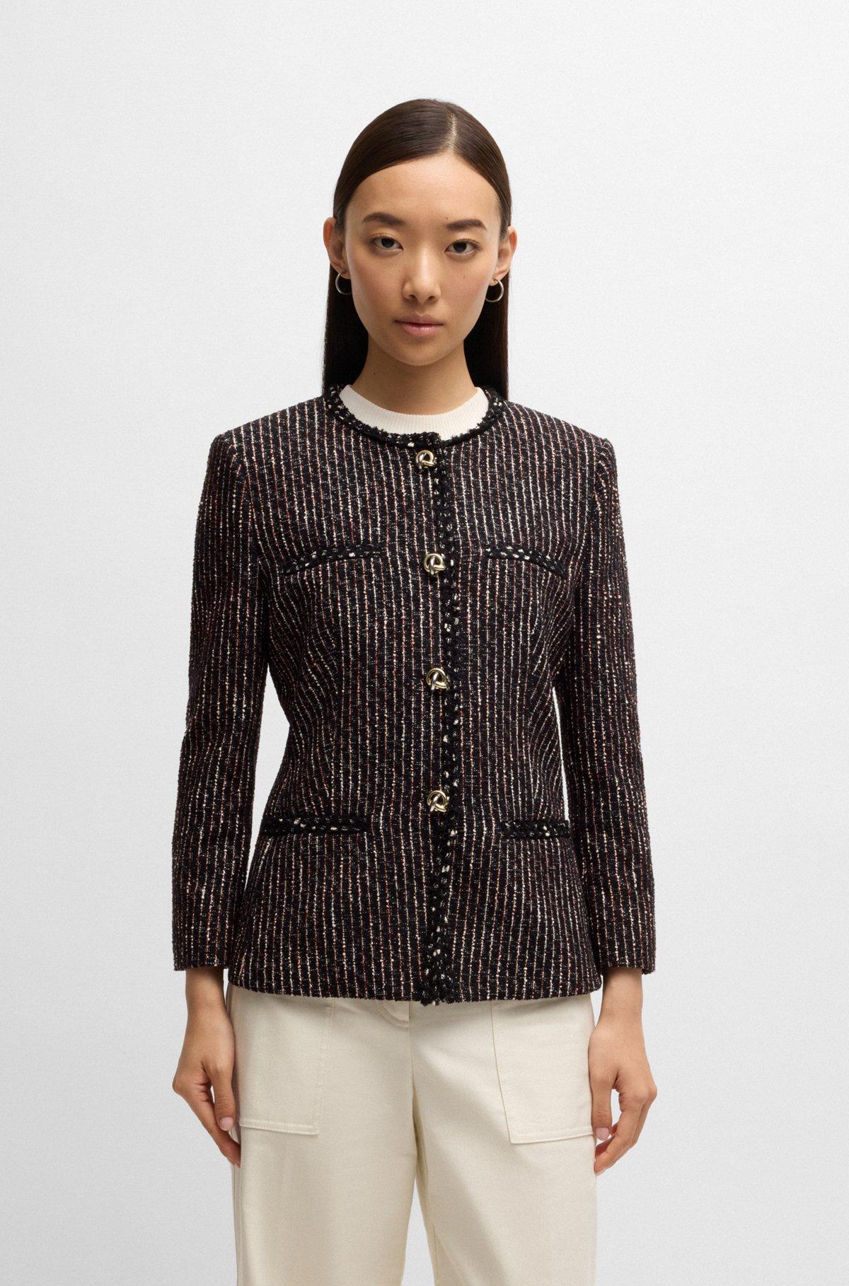 Slim-fit blazer in multicolored bouclé Product Image
