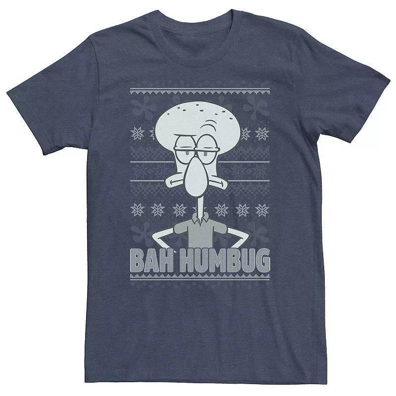 Big & Tall Nickelodeon SpongeBob SquarePants Squidward "Bah Humbug" Ugly Christmas Tee, Men's, Size: 3XL, Black Product Image