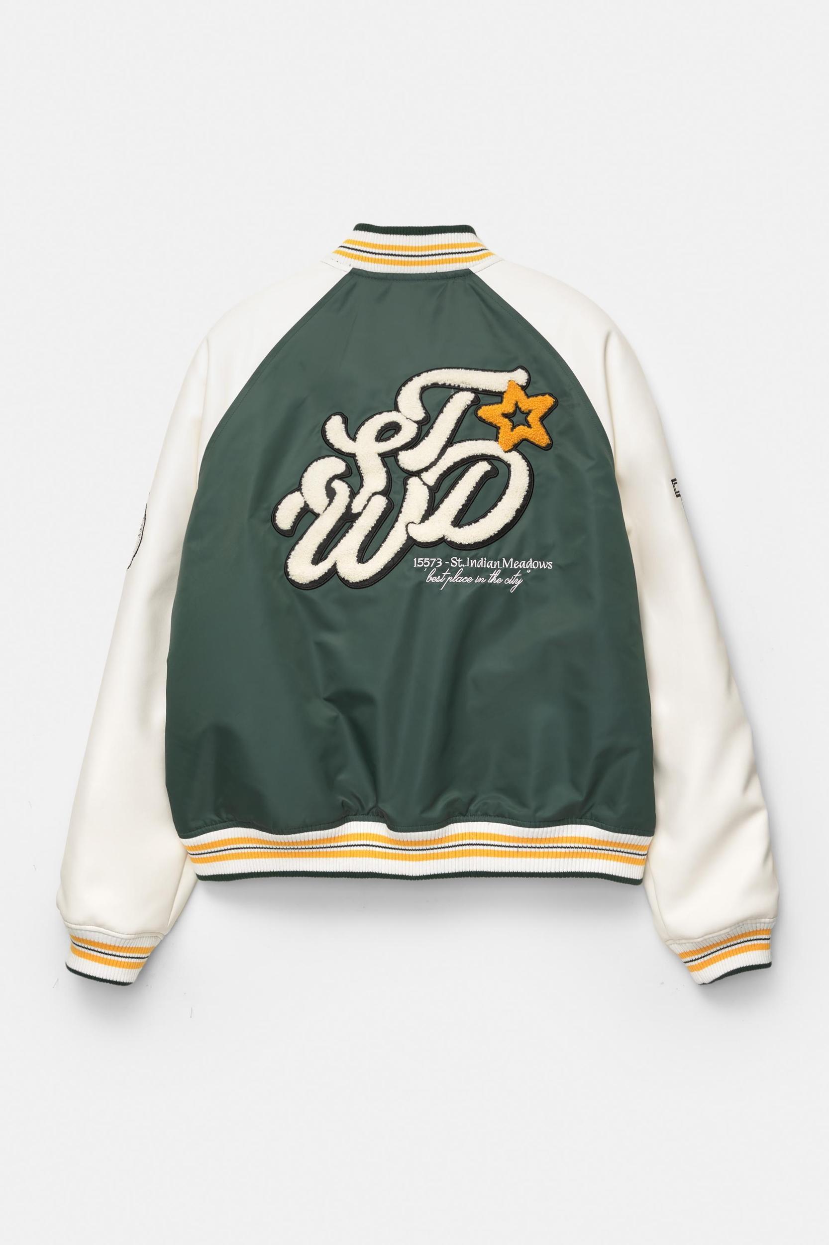 Embroidered varsity bomber jacket Product Image