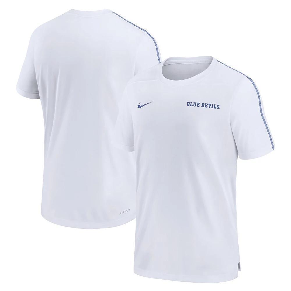 Men's Nike White Duke Blue Devils 2024 Sideline Coach Performance Top, Size: XL Product Image