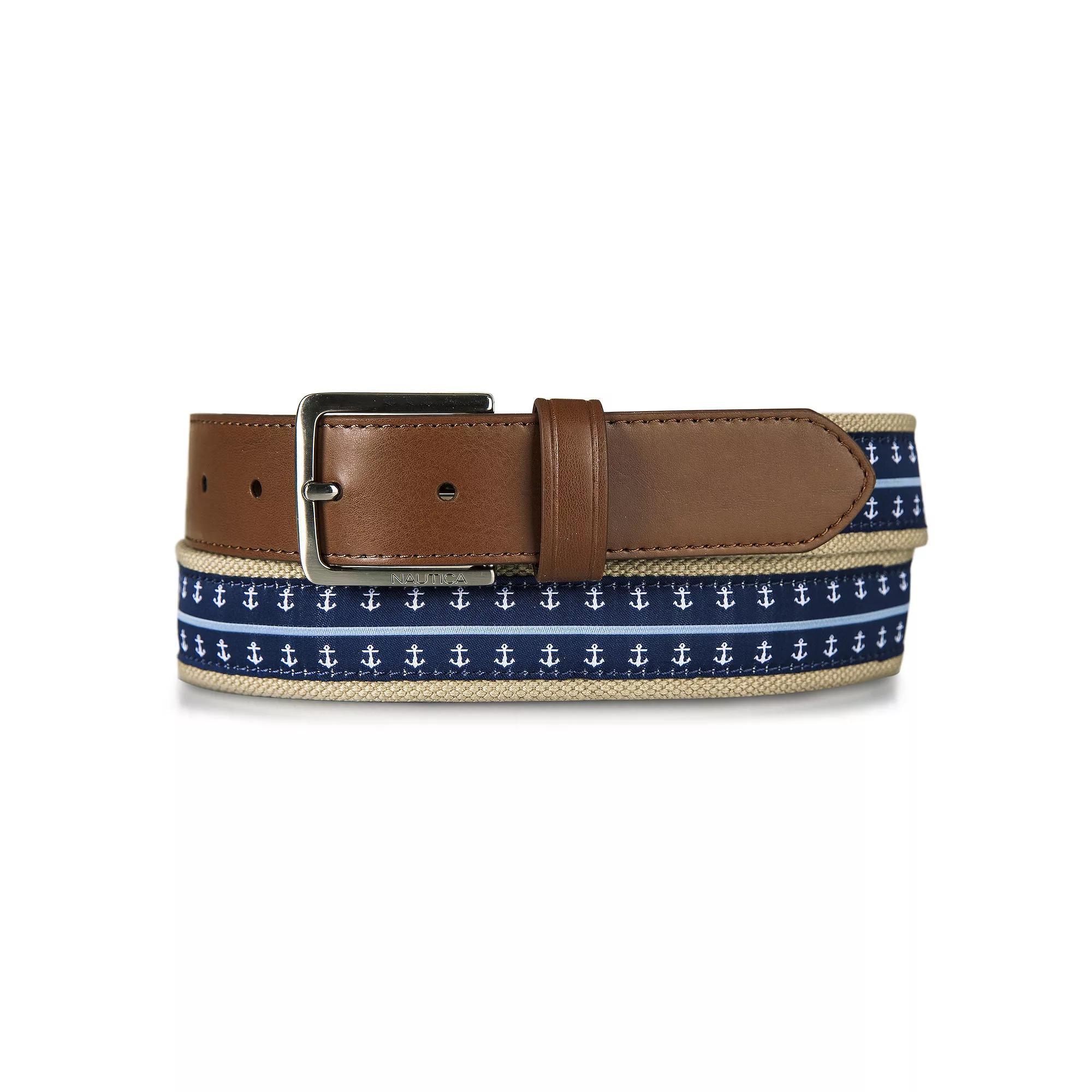 Men's Nautica Mini Anchor Webbing Belt, Size: XS, Blue Product Image
