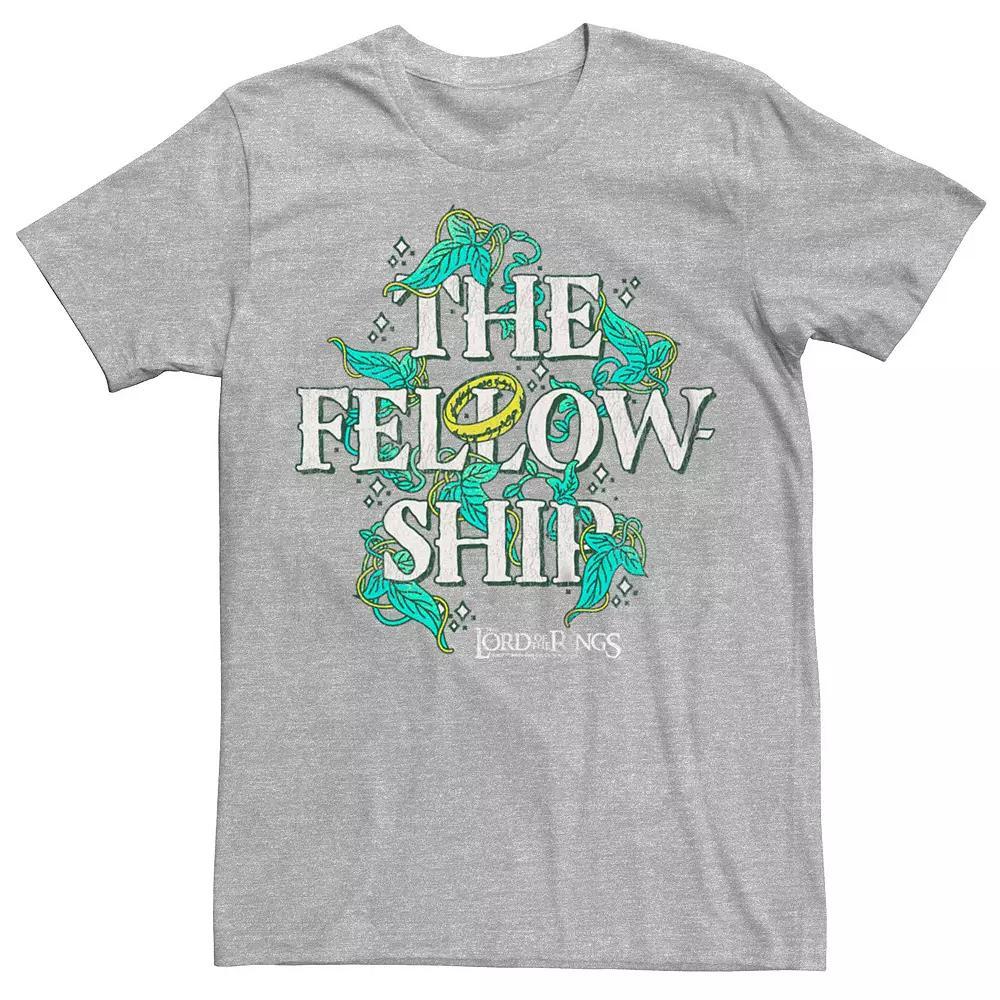 Men's Lord of the Rings: Fellowship of the Ring Leaves Graphic Tee, Size: XXL, Athletic Grey Product Image