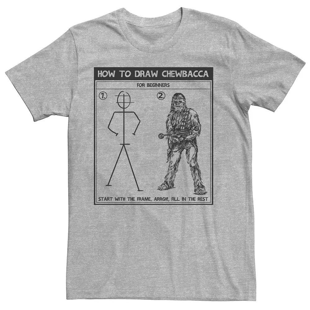 Men's Star Wars How to Draw Chewbacca Tee, Size: Small, Athletic Grey Product Image