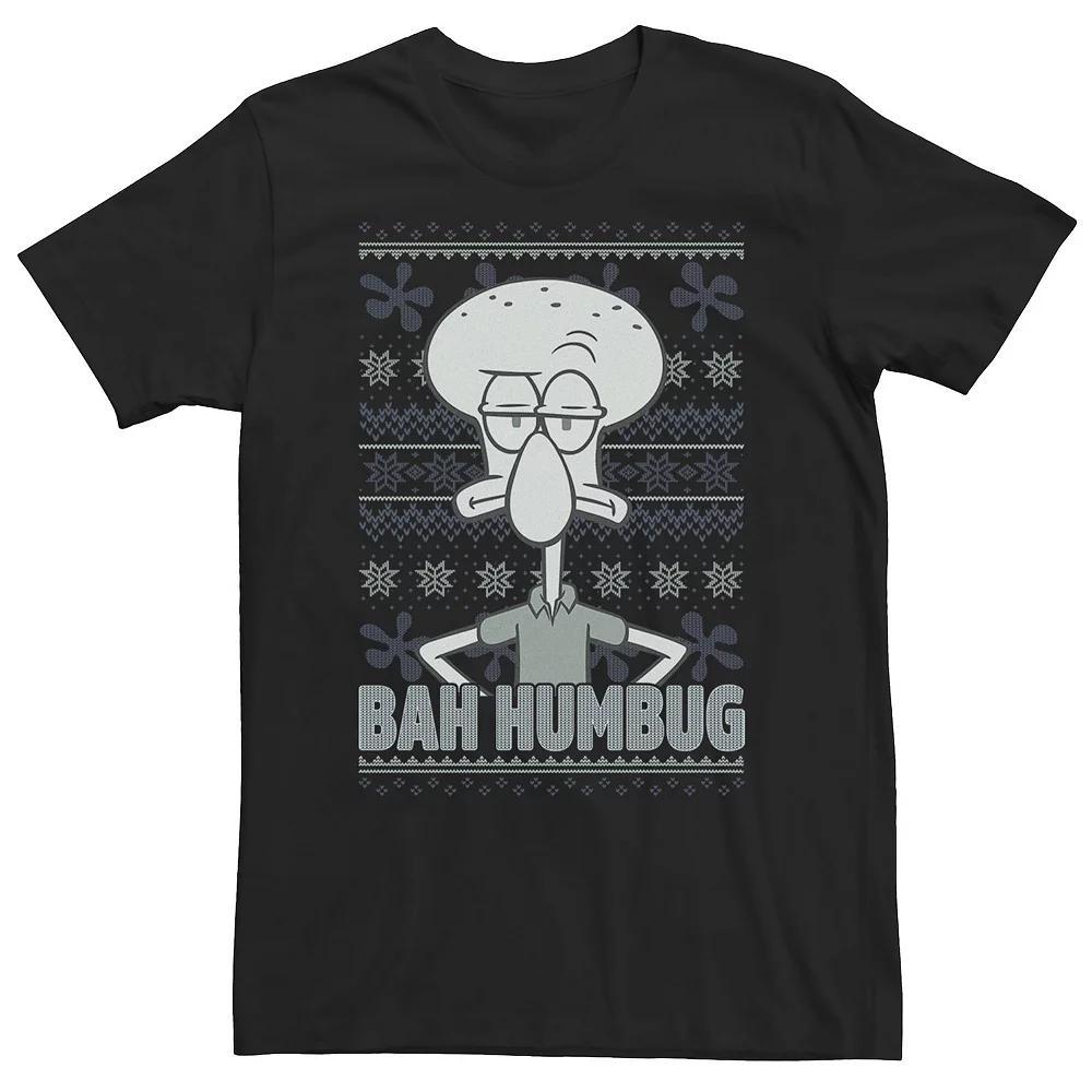 Big & Tall Nickelodeon SpongeBob SquarePants Squidward "Bah Humbug" Ugly Christmas Tee, Men's, Size: 3XL, Black Product Image