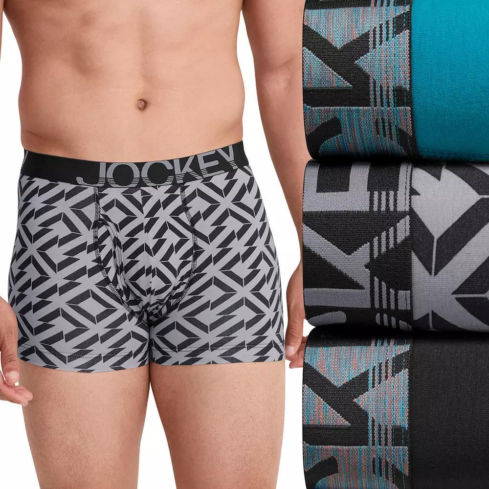 Men's Jockey® ActiveStretch™ 3-Pack 4" Boxer Briefs, Size: Medium, Blue Team Product Image