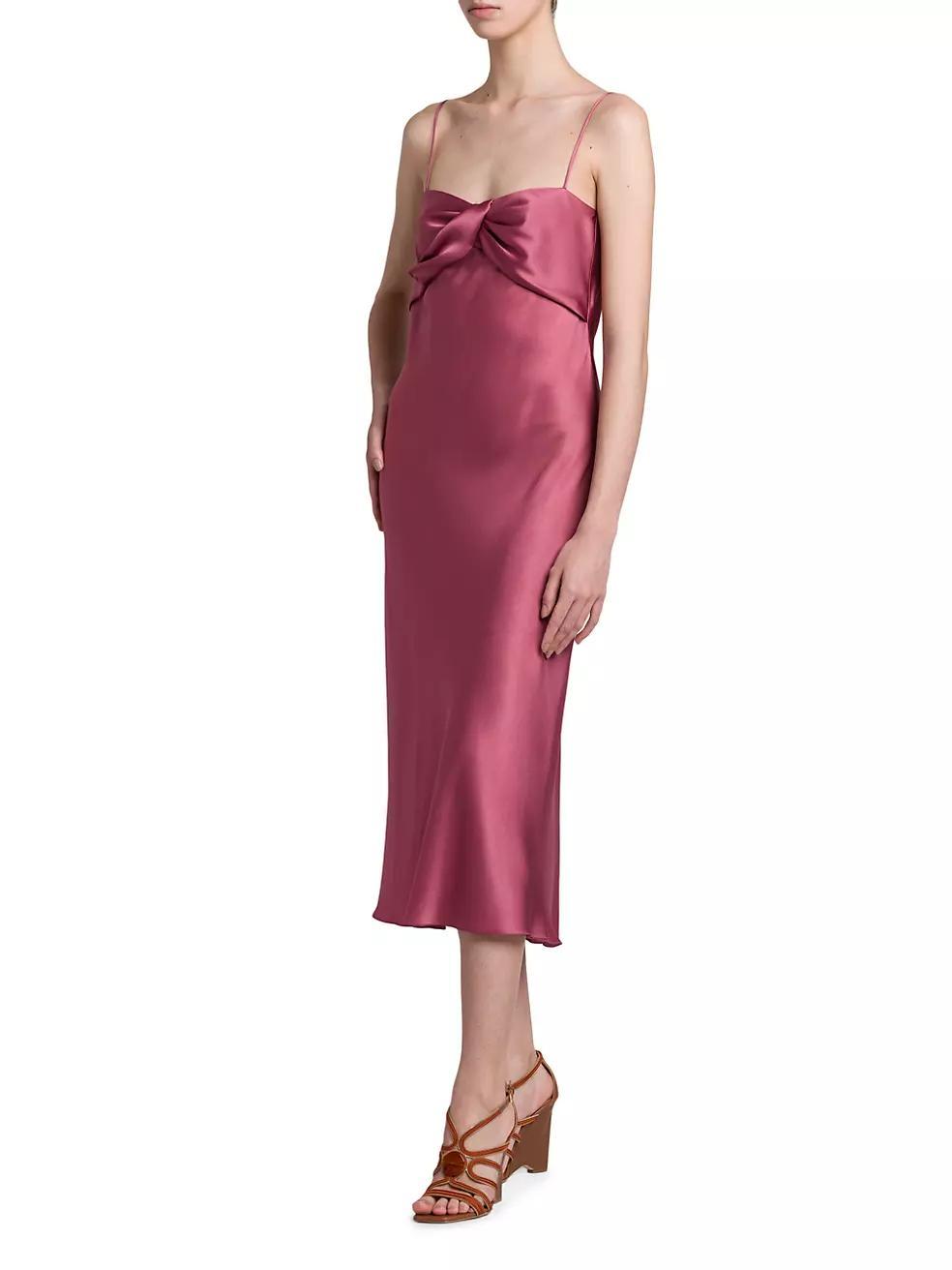 Twisted Silk-Blend Midi-Dress Product Image