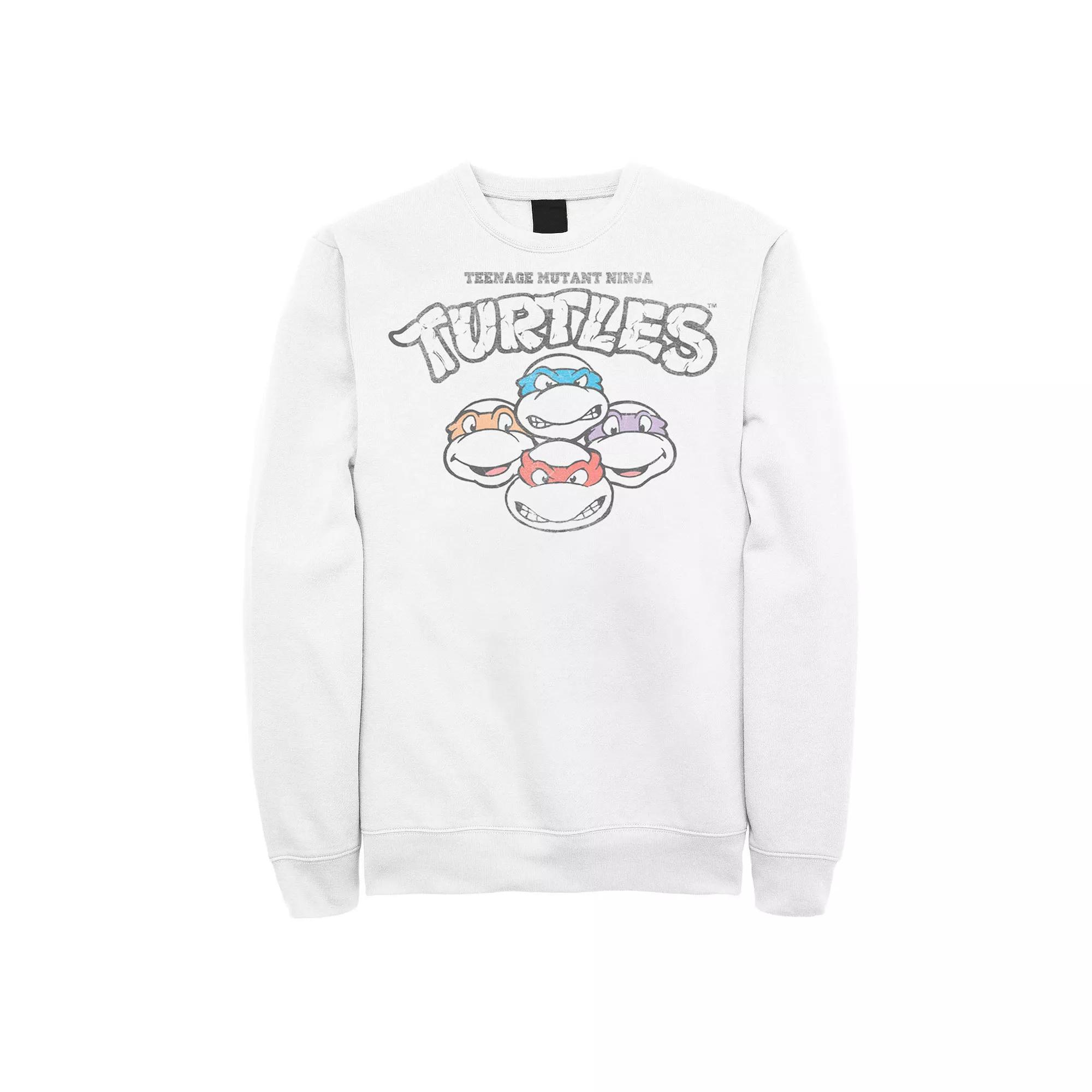 Men's Nickelodeon Teenage Mutant Ninja Turtles Faces Logo Fleece Sweatshirt, Size: XL, White Product Image