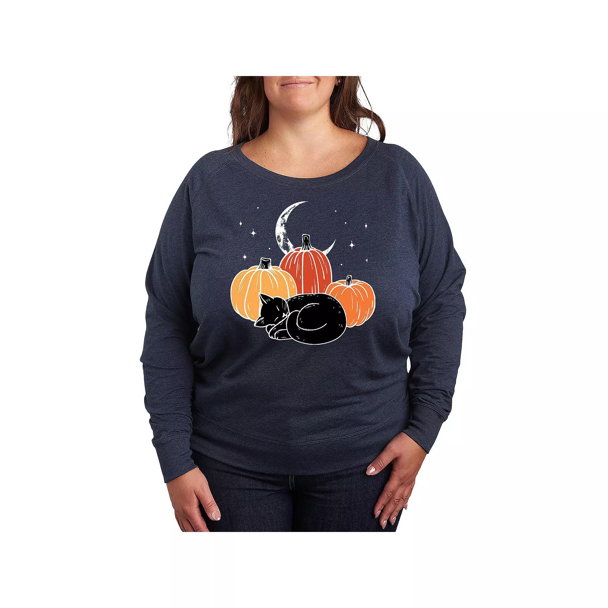 Plus Size Pokemon Sparkle Badges French Terry Long Sleeve Tee, Womens Heather Grey Product Image