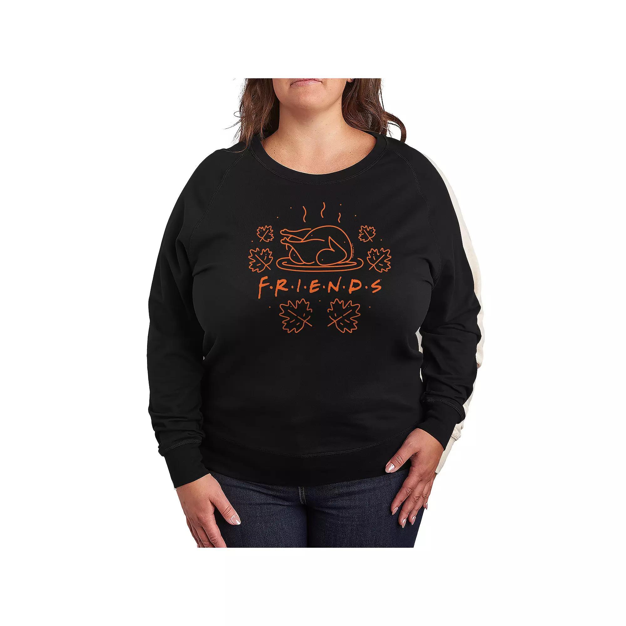 Plus Size Friends Logo Turkey French Terry Long Sleeve Tee, Womens Product Image