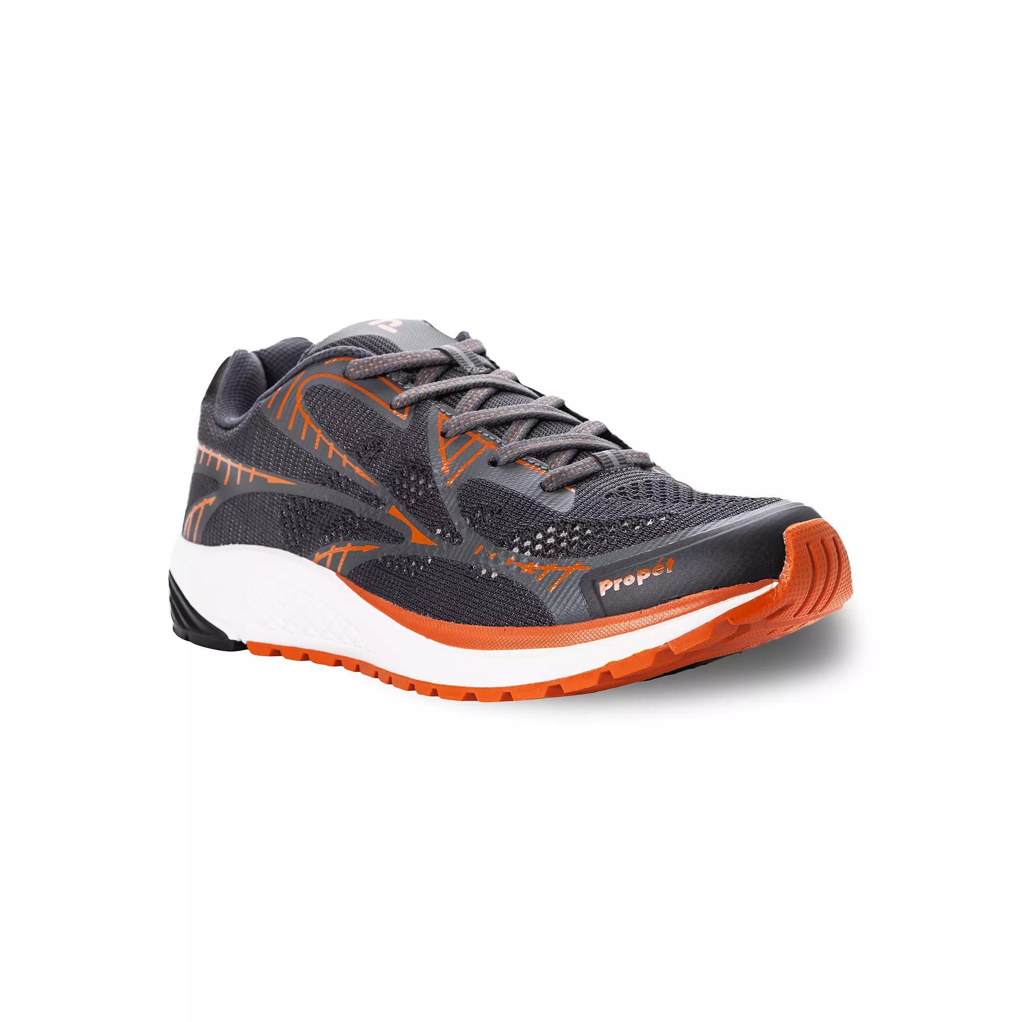 Propet One LT Men's Walking Shoes, Size: 7.5 Medium, Dark Gray Burnt Orange Product Image