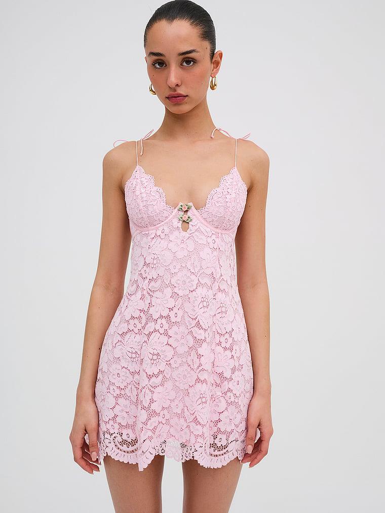 Creamsicle Lace Slip Dress Product Image