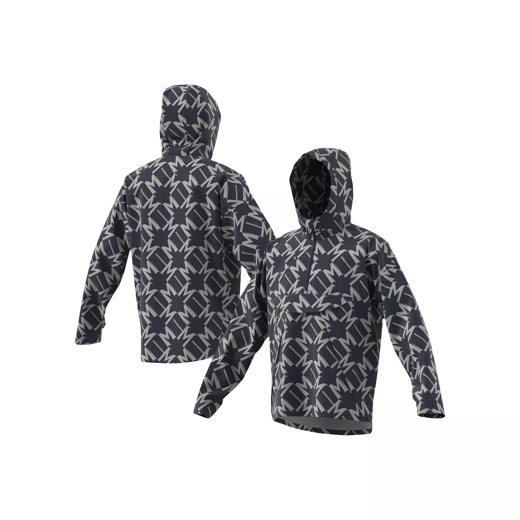 Mens adidas Charcoal Manchester United 2024/25 Half-Zip Hoodie Windbreaker Jacket Product Image