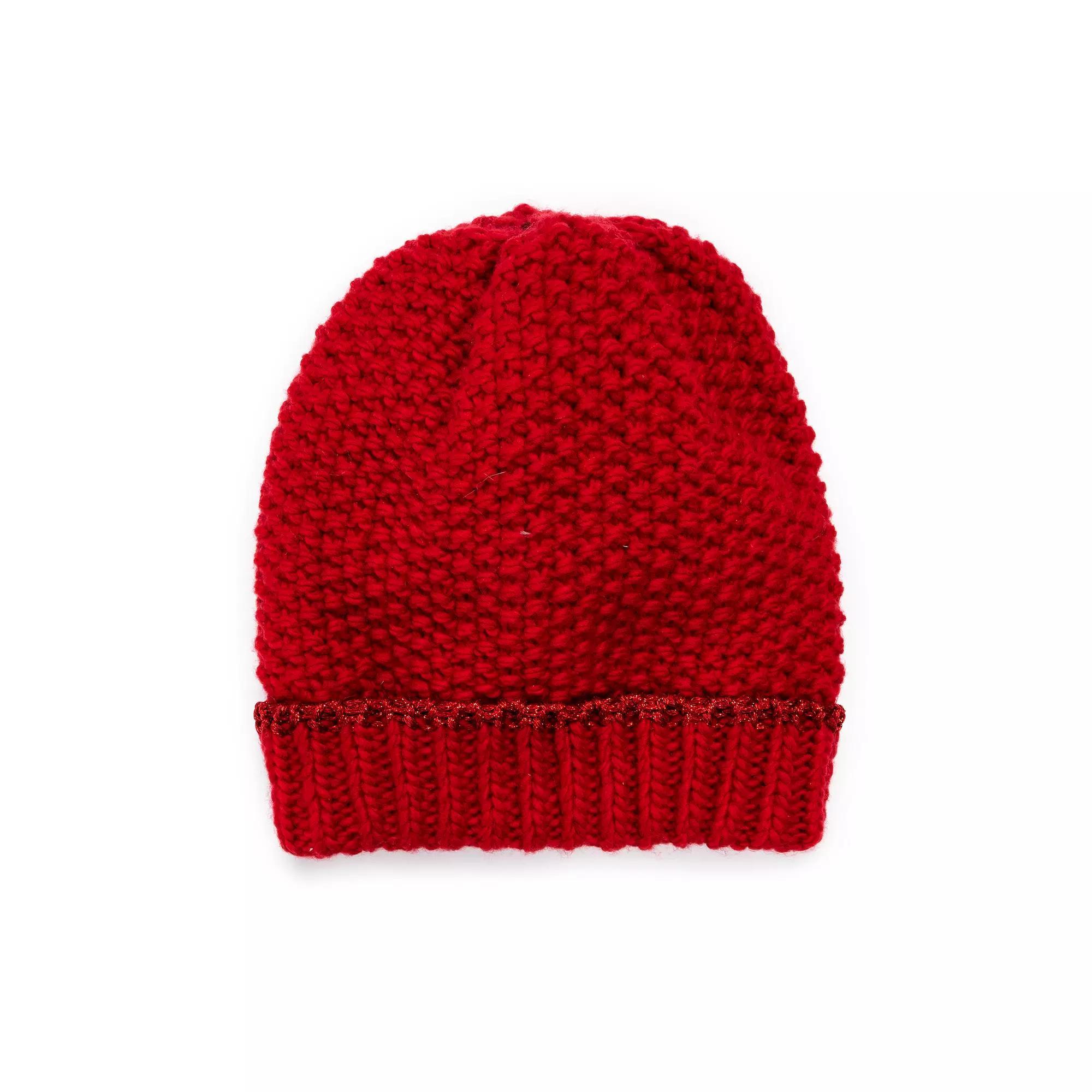Womens MUK LUKS Sparkle Cuff Popcorn Knit Beanie Product Image