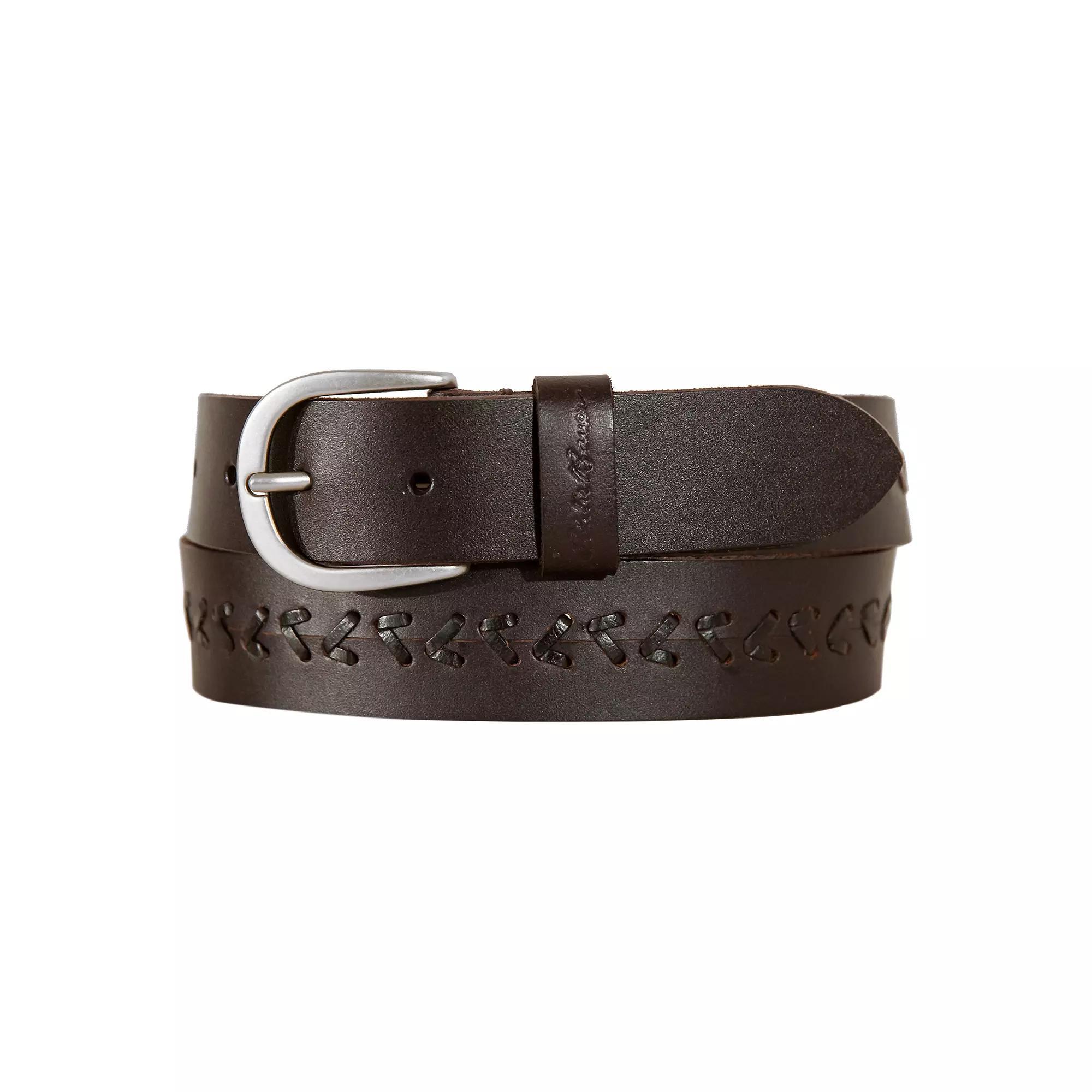 Women's Eddie Bauer 1.25-in. Center Lacing Detailed Leather Belt, Size: XXL, Brown Product Image