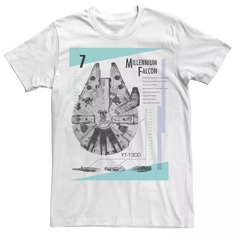 Men's Star Wars Millennium Falcon Specifics Tee, Size: XL, White Product Image