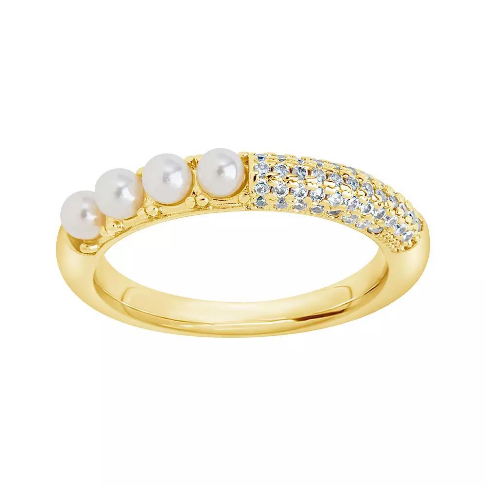 MC Collective Faux Pearl Evelyn Ring, Women's, Size: 7, Silver Tone Product Image