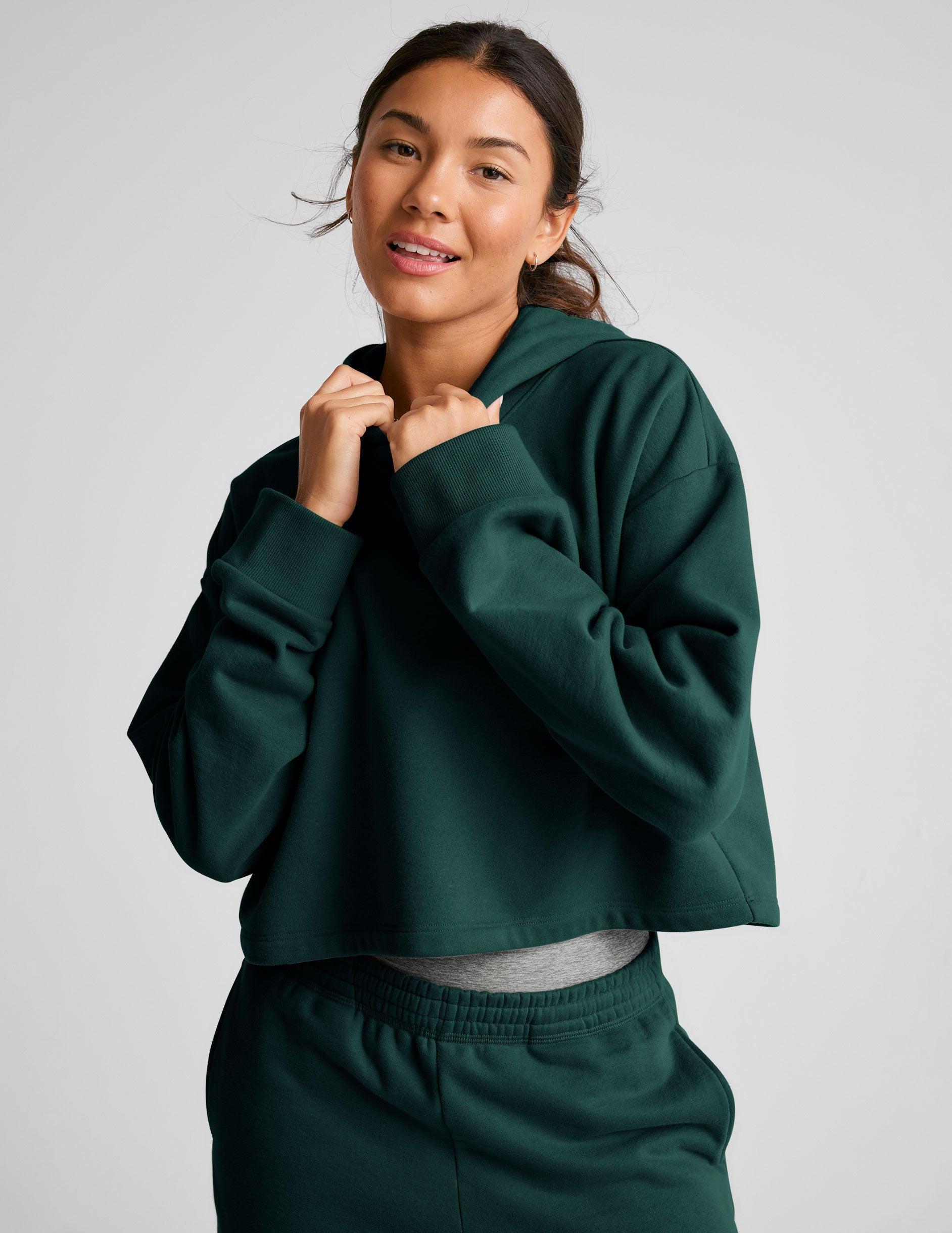 LuxeFleece Happiness Cropped Hoodie Product Image