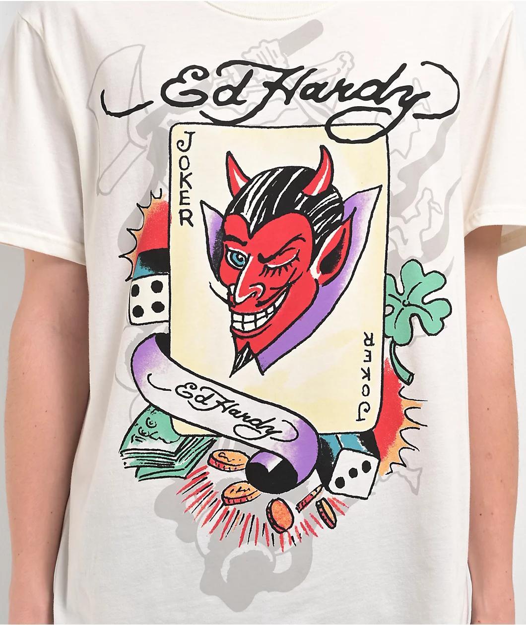 Ed Hardy Joker Ivory T-Shirt Product Image