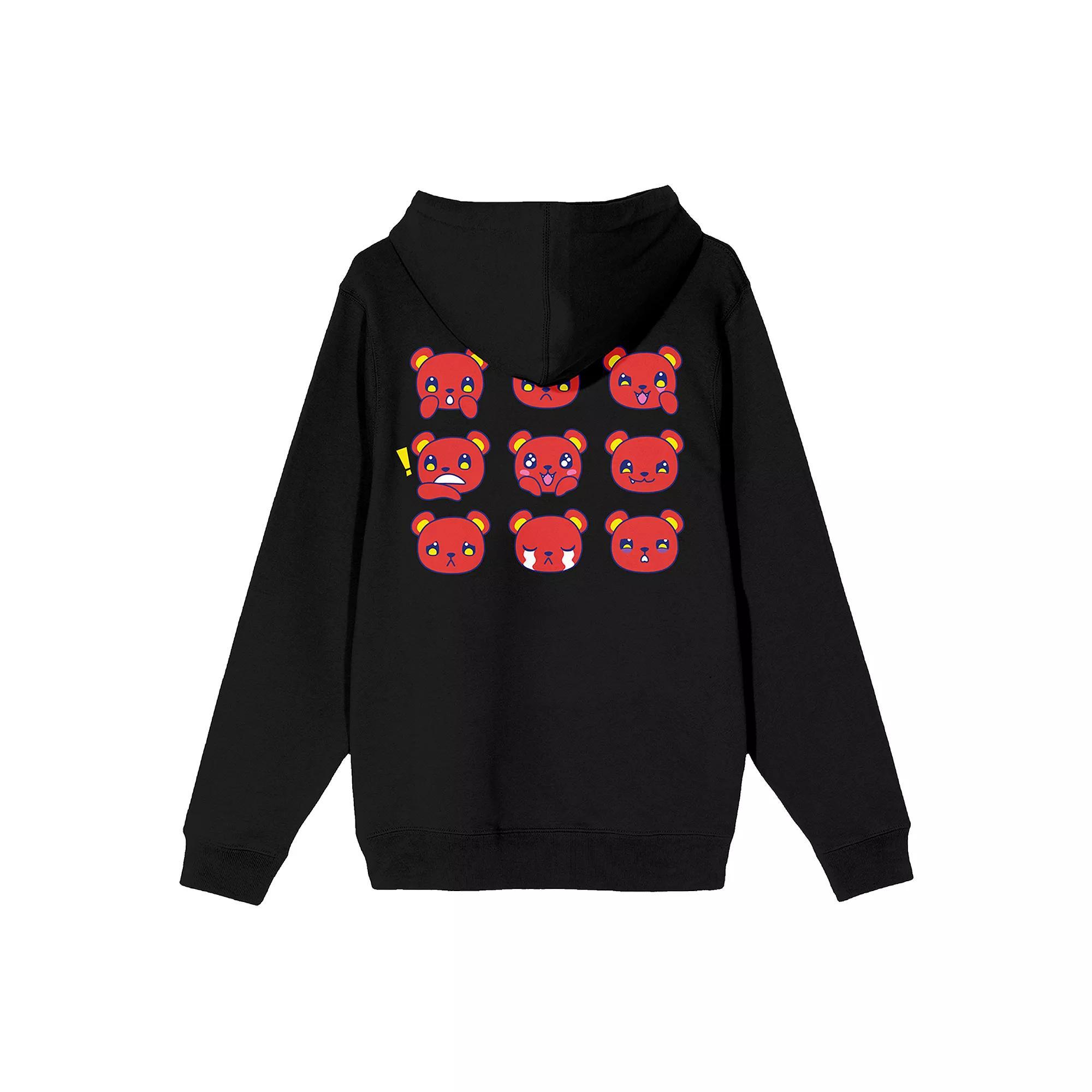 Men's Zhong Black with Red Bear Hoodie, Size: Medium Product Image