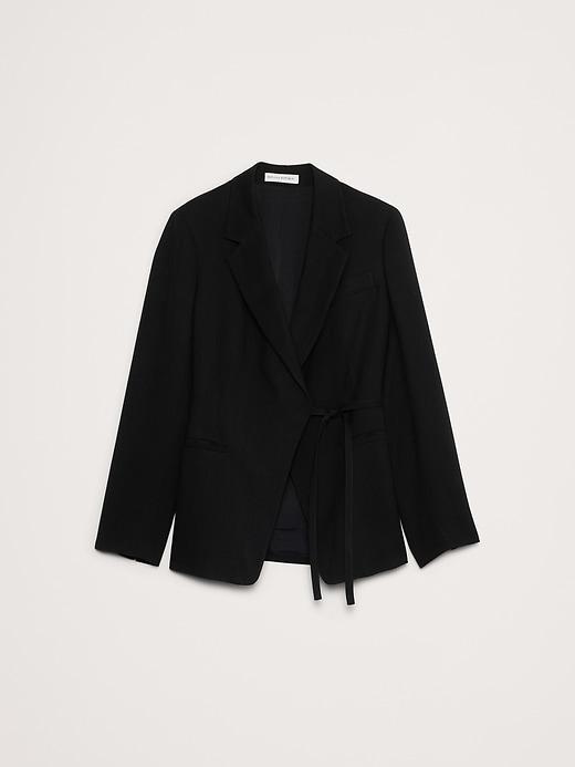 Drapey Twill Wrap Blazer Product Image