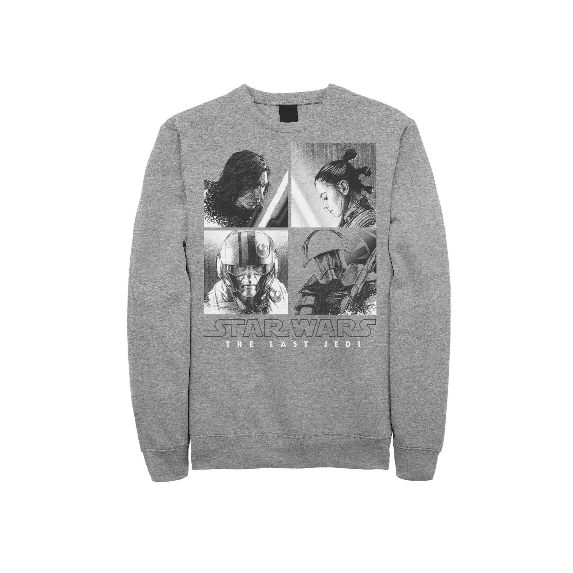 Men's Star Wars Last Jedi SquareUp Sweatshirt, Size: Medium, Athletic Grey Product Image