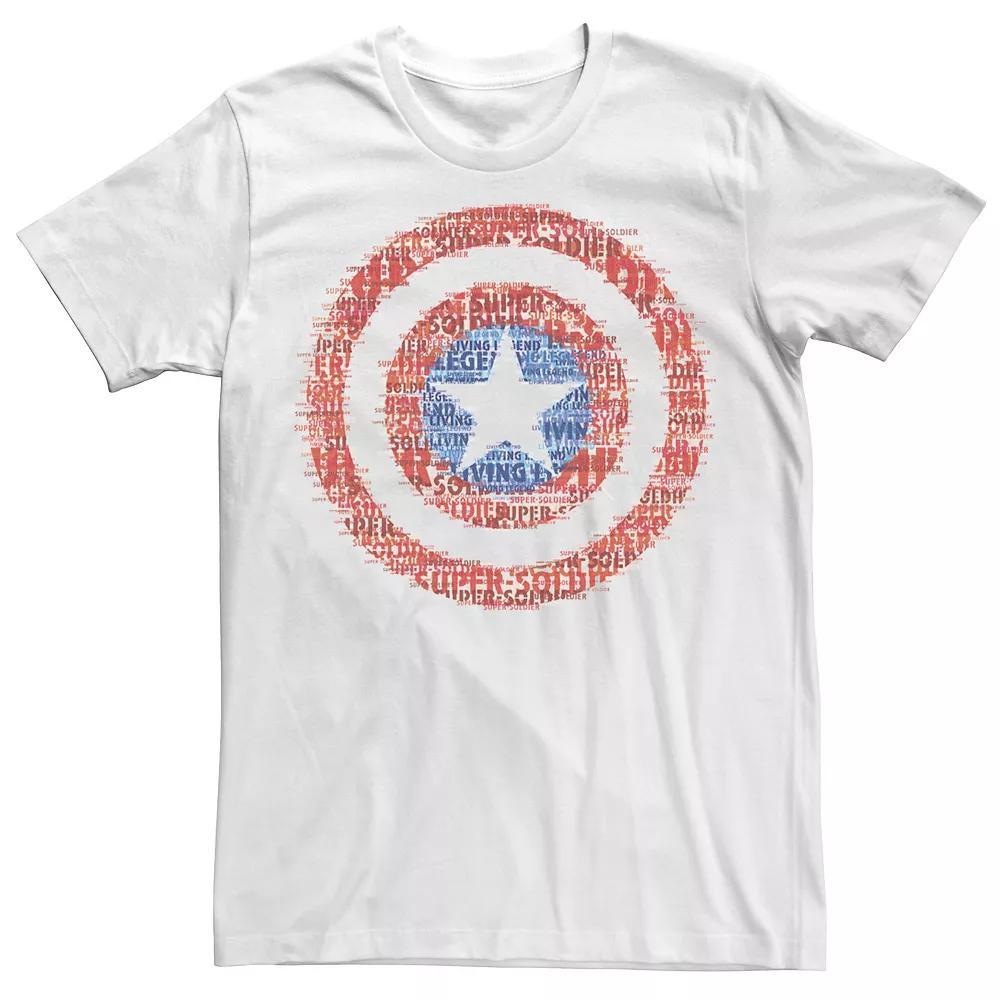 Men's Marvel Captain America Glitched Shield Tee, Size: 3XL, White Product Image