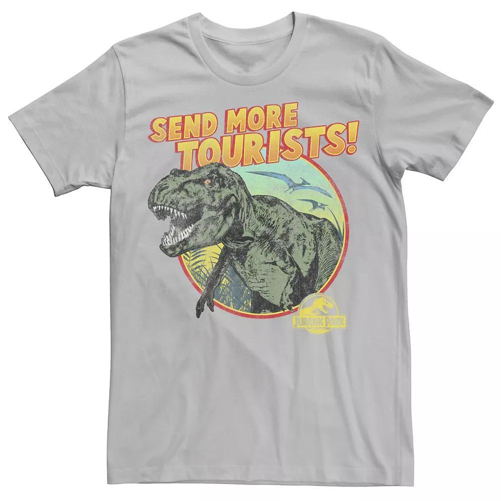 Men's Jurassic Park T-Rex Send More Tourists Tee, Size: Large, Silver Product Image