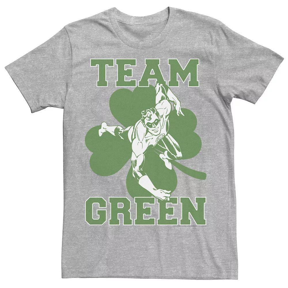 Men's DC Comics St. Patrick's Day Green Lantern Team Green Tee, Size: XXL, Athletic Grey Product Image