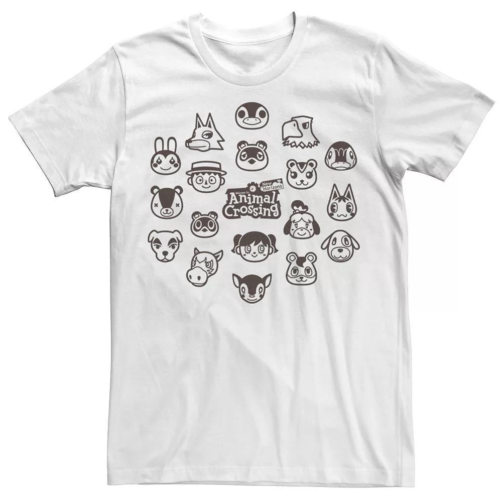 Men's Animal Crossing New Horizons Group Shot Villagers Tee, Size: XXL, Athletic Grey Product Image
