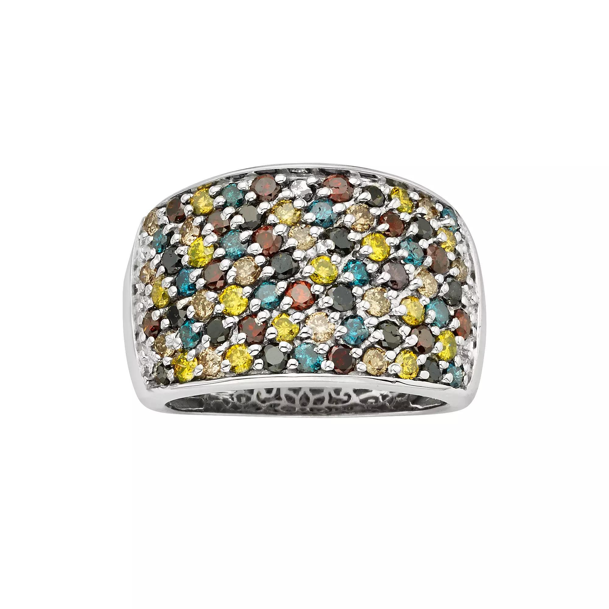 Jewelexcess Sterling Silver 2-ct. T.W. Diamond Ring, Women's, Size: 6, Multicolor Product Image