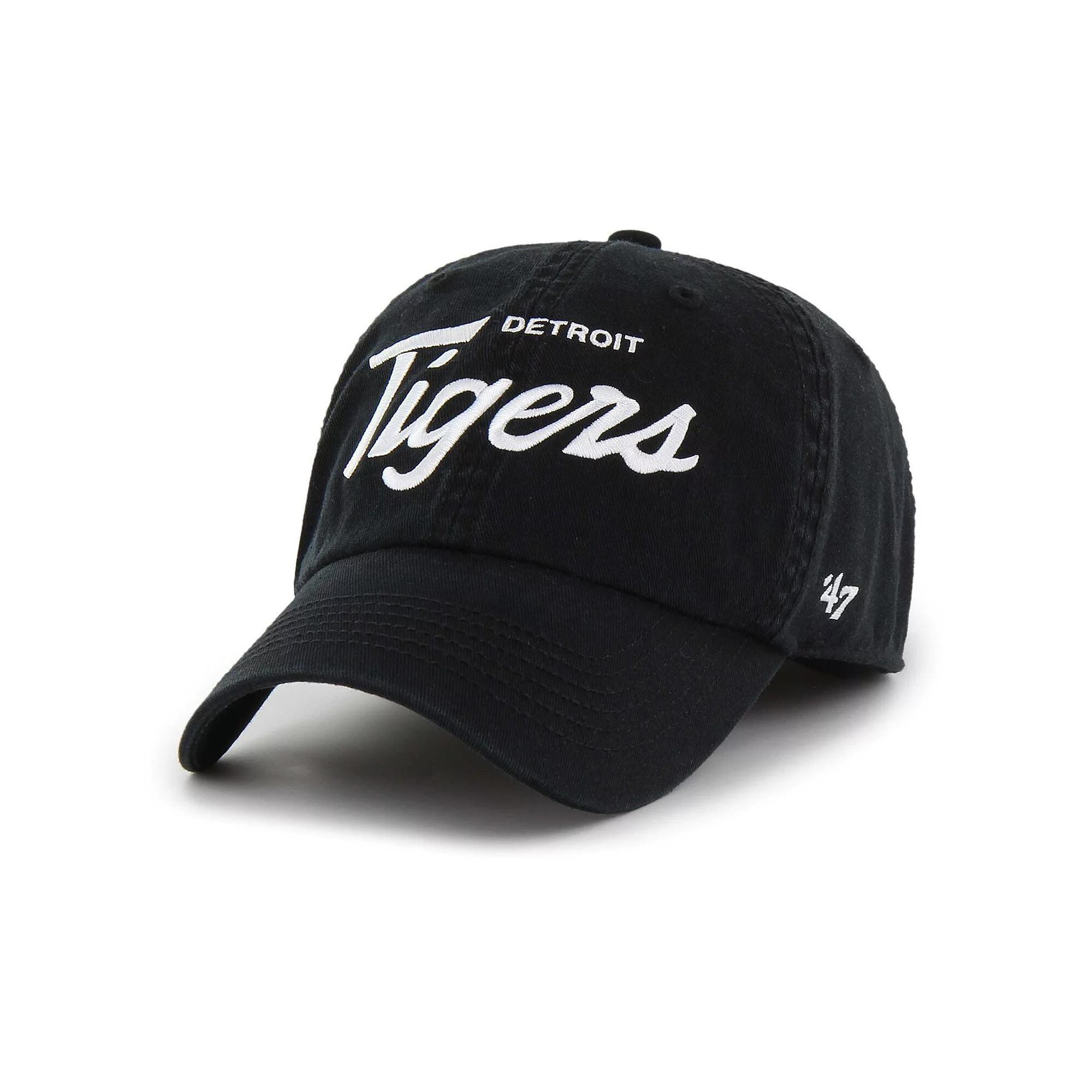 Men's '47 Black Detroit Tigers Crosstown Classic Franchise Fitted Hat, Size: Medium Product Image
