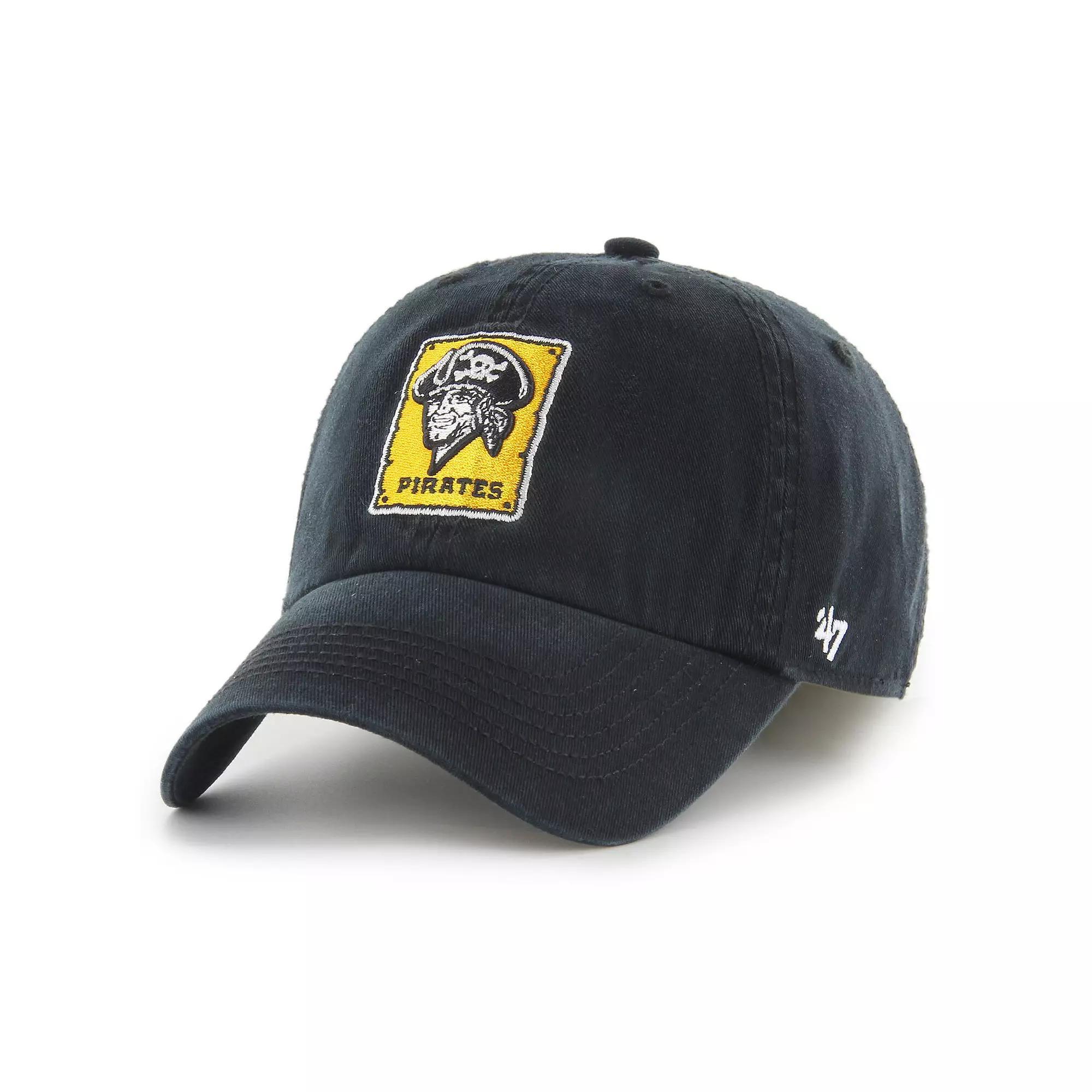 Men's '47 Black Pittsburgh Pirates Cooperstown Collection Franchise Fitted Hat, Size: Medium Product Image
