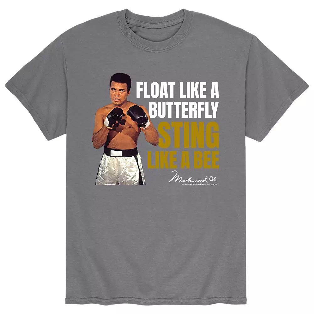 Mens Ali Float Like A Butterfly Tee Grey Product Image