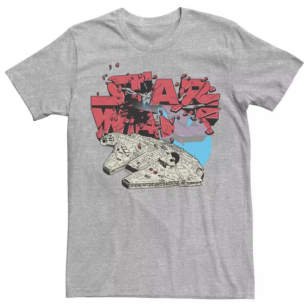 Men's Star Wars Millennium Falcon Crash Logo B1P Tee, Size: XL, Athletic Grey Product Image