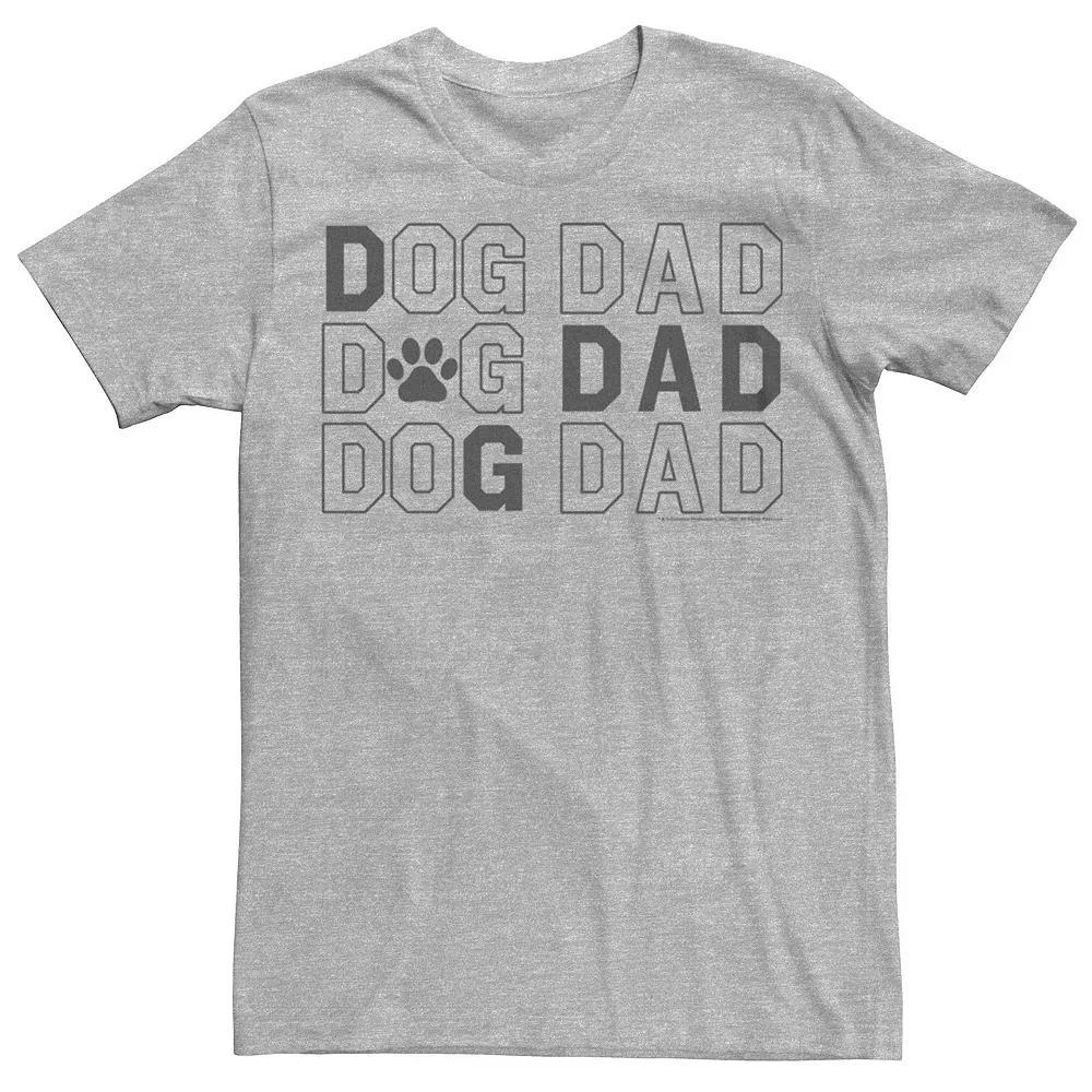 Men's Dog Dad Text Stack Graphic Tee, Size: Medium, Athletic Grey Product Image