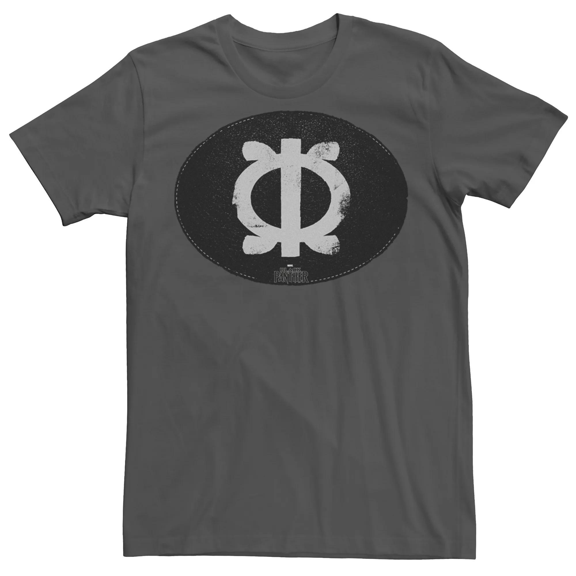 Men's Marvel Black Panther Leather Graphic Tee, Size: Small, Grey Product Image