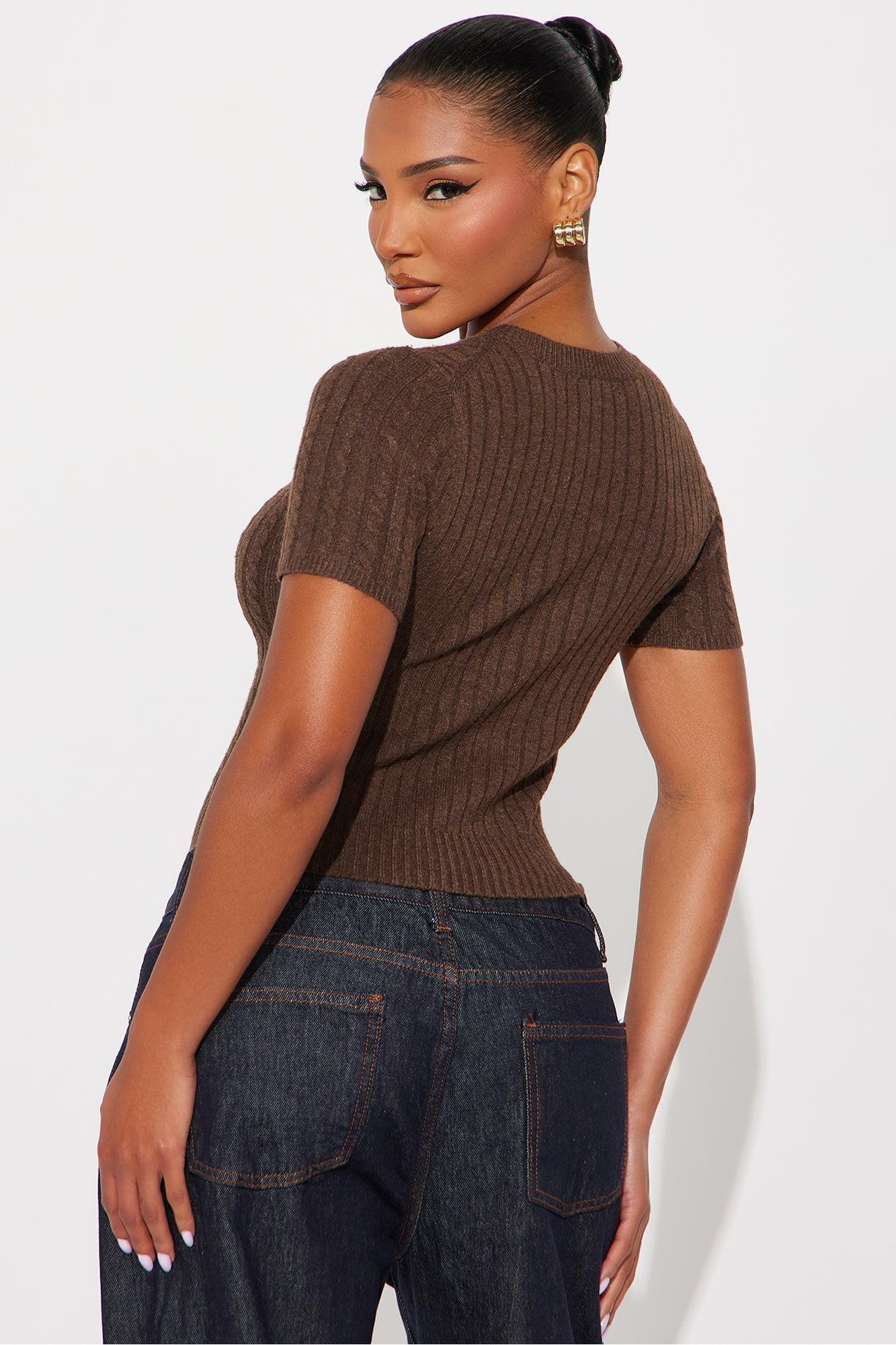 Toasty Plated Pullover Sweater - Chocolate Product Image