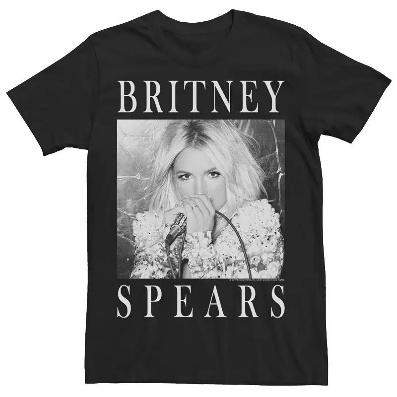 Mens Britney Spears Black & White Portrait Panel Graphic Tee Product Image