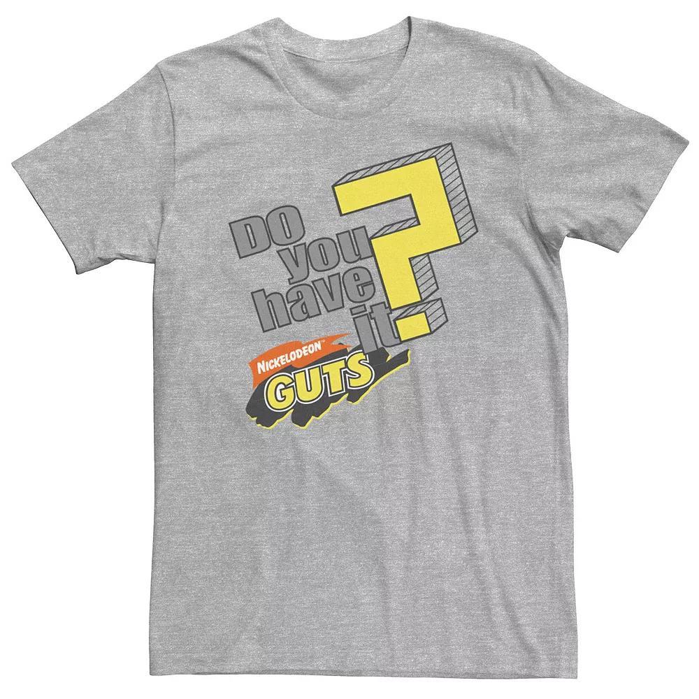 Big & Tall Nickelodeon Guts Do You Have It Vintage Question Logo Tee, Men's, Size: Large Tall, Athletic Grey Product Image
