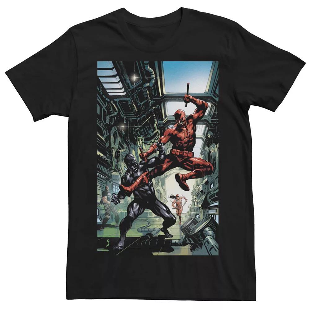 Men's Marvel Avengers Fight Comic Cover Tee, Size: XXL, Black Product Image
