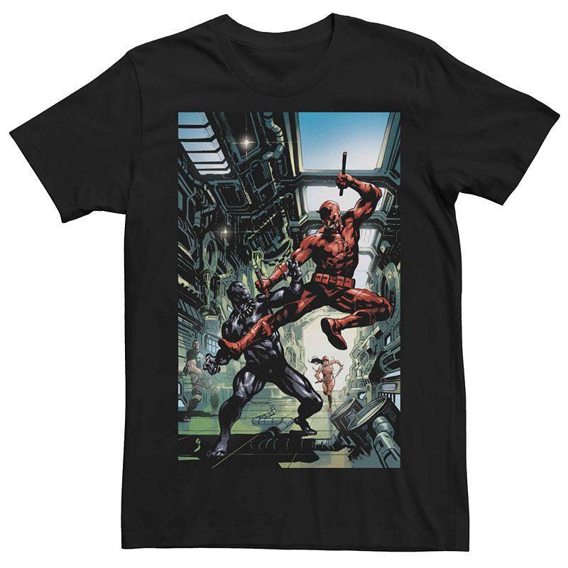 Men's Marvel Avengers Fight Comic Cover Tee, Size: XXL, Black Product Image