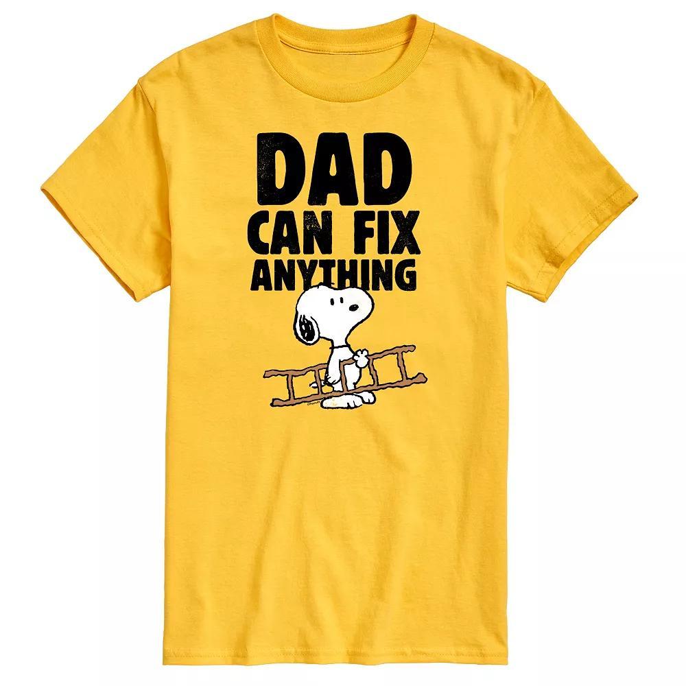 Men's Peanuts Dad Can Fix It Graphic Tee, Size: XXL, White Product Image