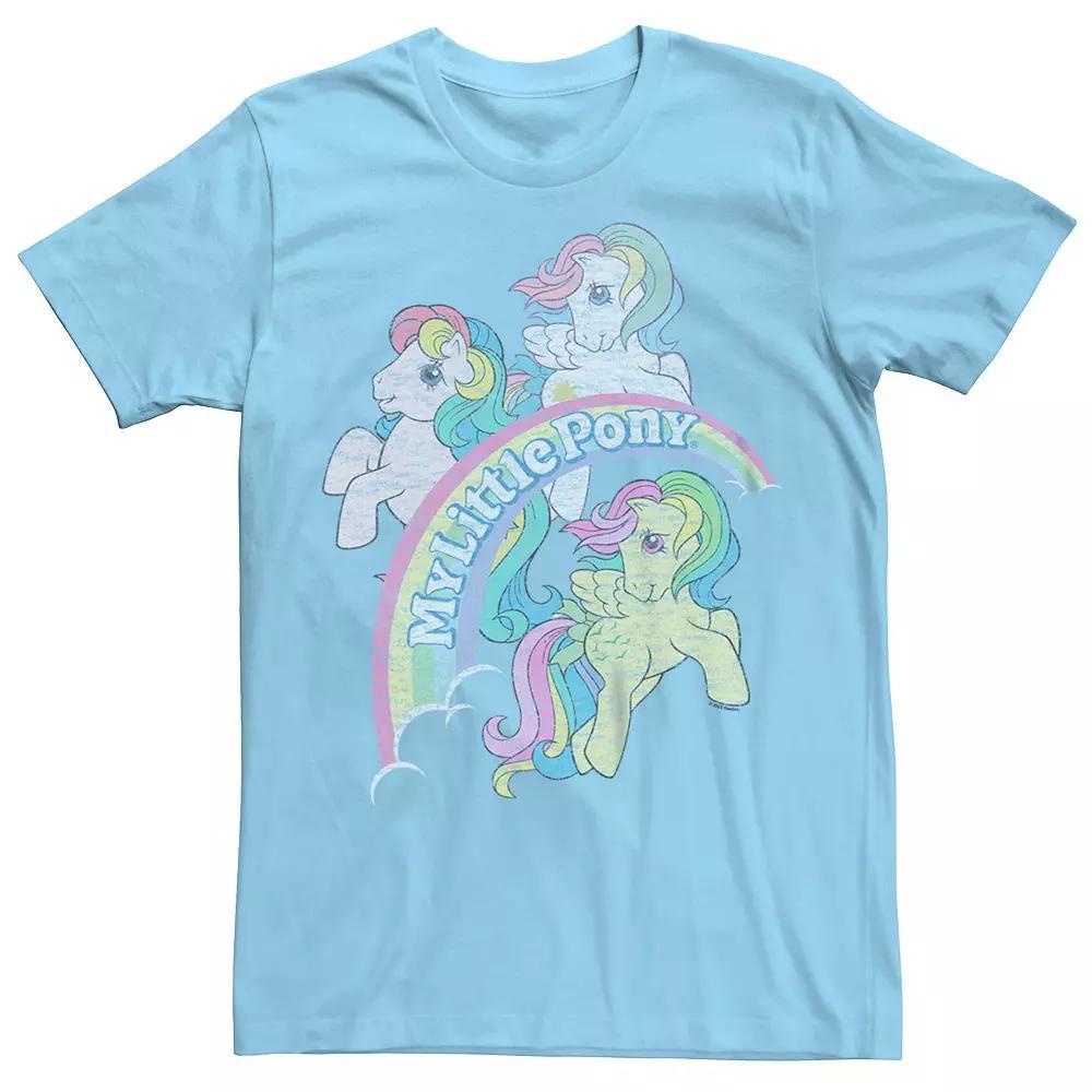Men's My Little Pony Vintage Rainbow Tee, Size: Large, Light Blue Product Image