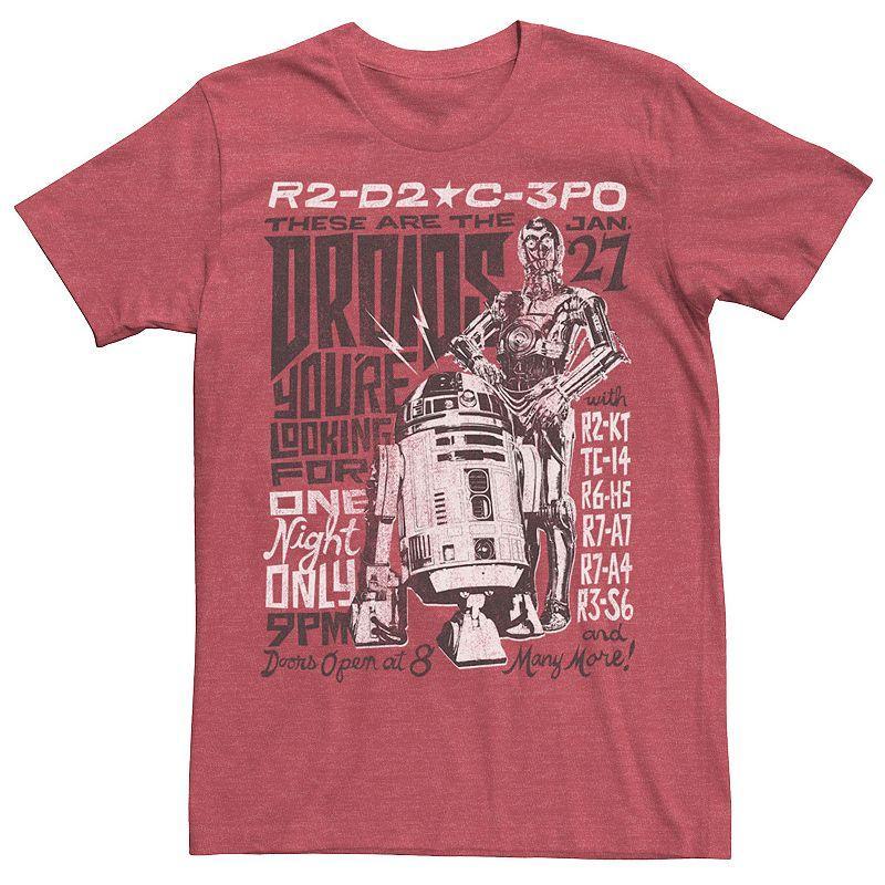 Men's Star Wars R2-D2 And C-3PO The Droids You're Looking For Show Tee, Size: XXL, Red Grey Product Image