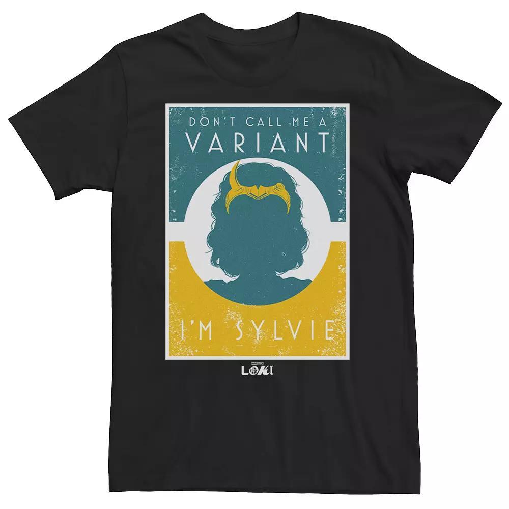 Men's Marvel Loki Don't Call Me A Variant, I'm Sylvie Poster Tee, Size: Medium, Black Product Image