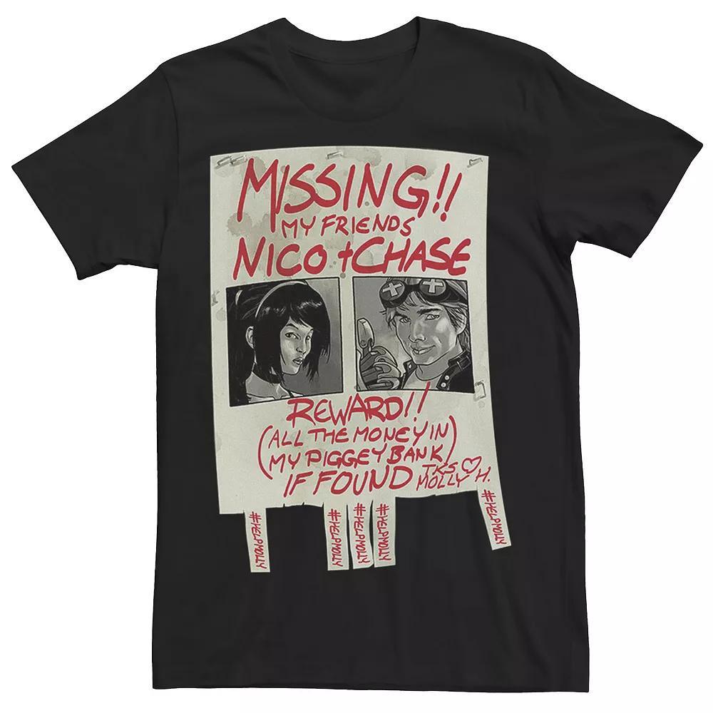 Men's Marvel Runaways Missing Poster Tee, Size: XXL, Black Product Image
