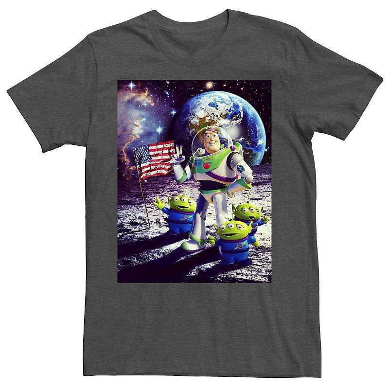 Big & Tall Disney / Pixar Toy Story Buzz and Aliens On The Moon Photo Tee, Men's, Size: 3XL Tall, Grey Heather Product Image